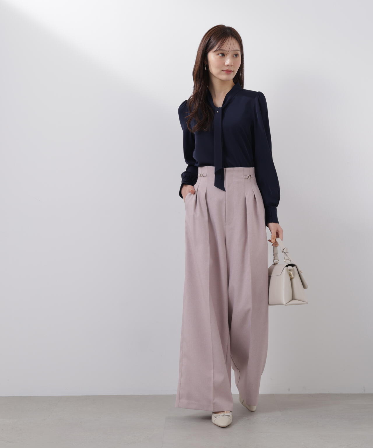 ビットハイウエストワイドパンツ