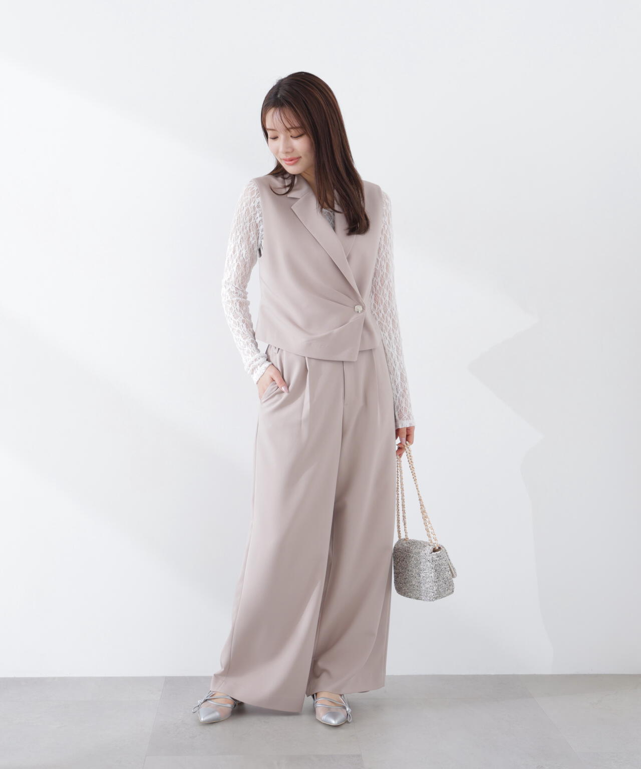 ベルトドッキングワイドパンツ