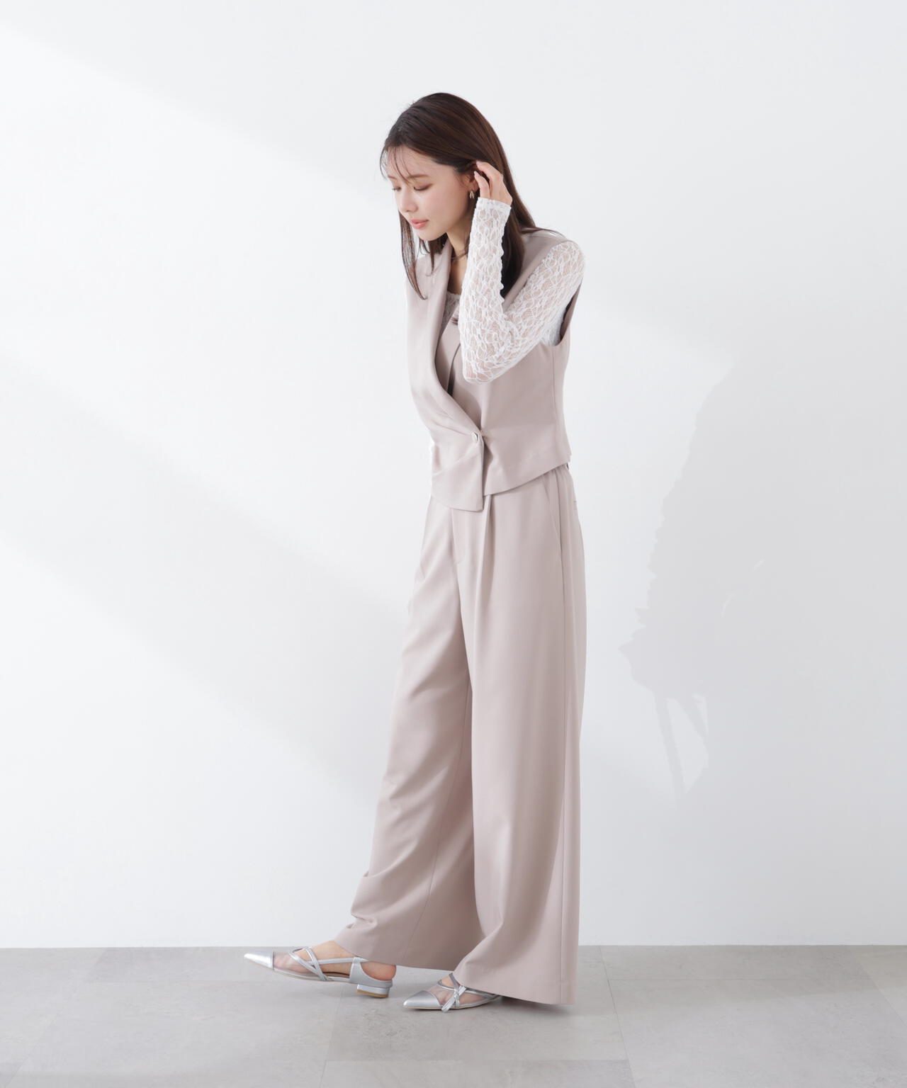 ベルトドッキングワイドパンツ