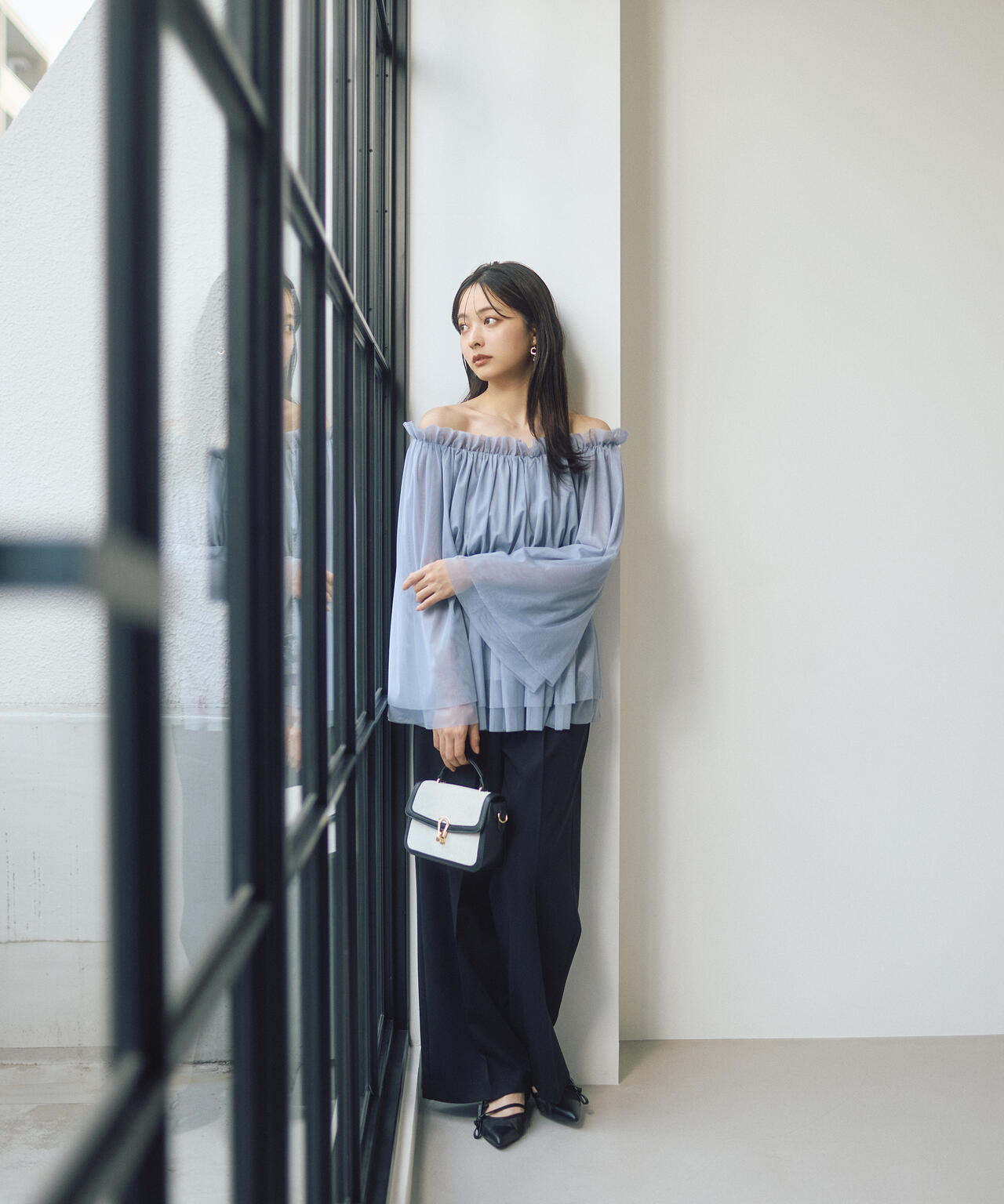 ＜明日香さんコラボ＞ベルト付き美脚ワイドパンツ