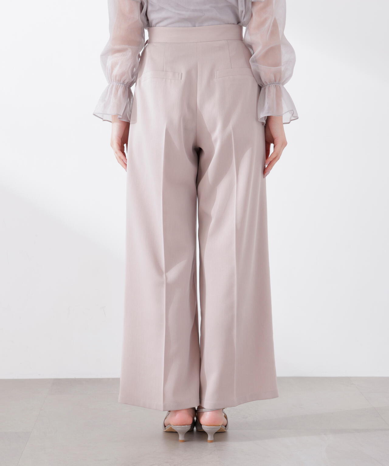 未使用タグ付　22/AW　ポピー　 サイドリボンレースパンツコーデュロイ　フリル サイドリボンタックパンツ | PROPORTION BODY DRESSING