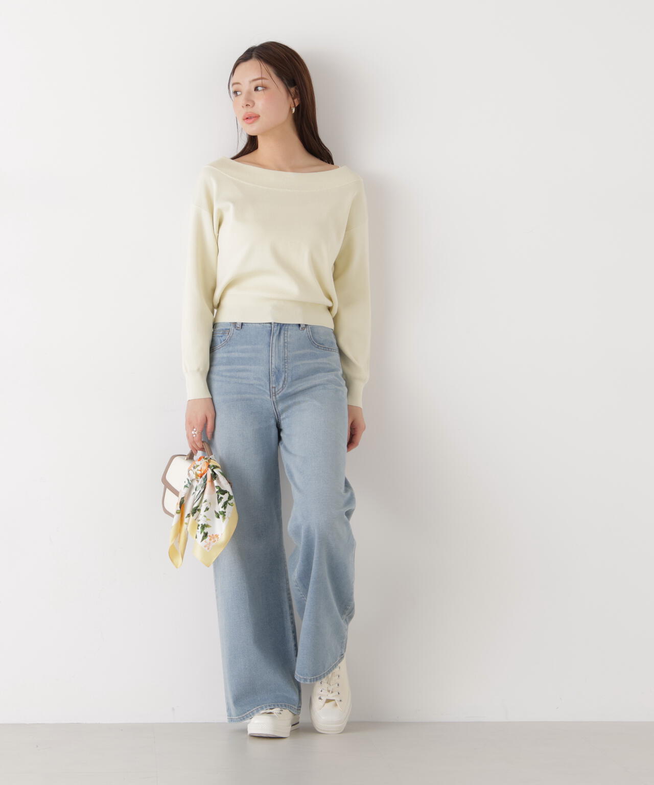 〈a/mie〉ワイドデニムパンツ