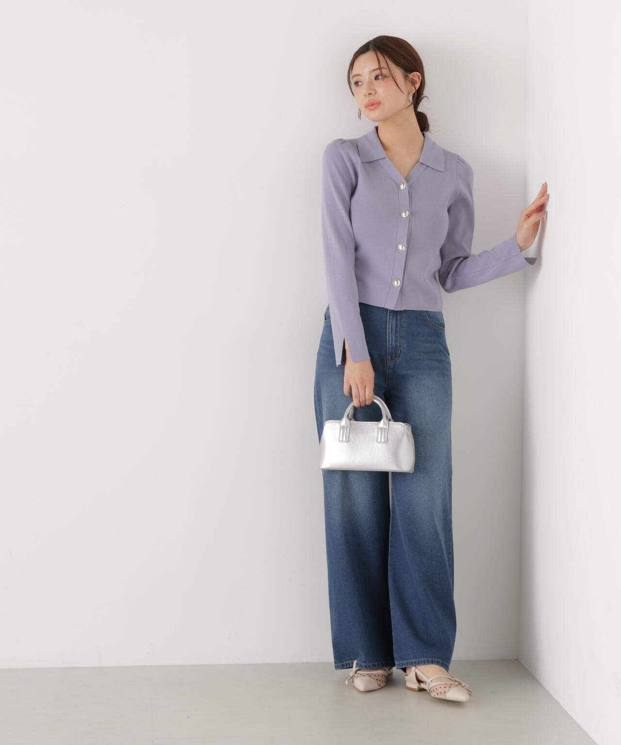 〈a/mie〉ワイドデニムパンツ