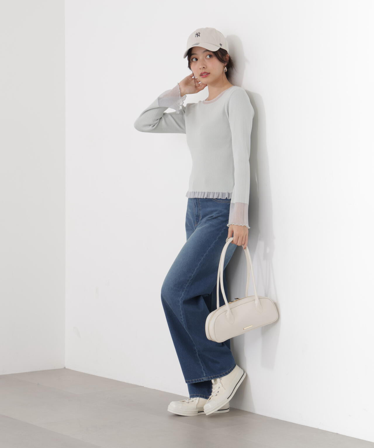 〈a/mie〉ワイドデニムパンツ