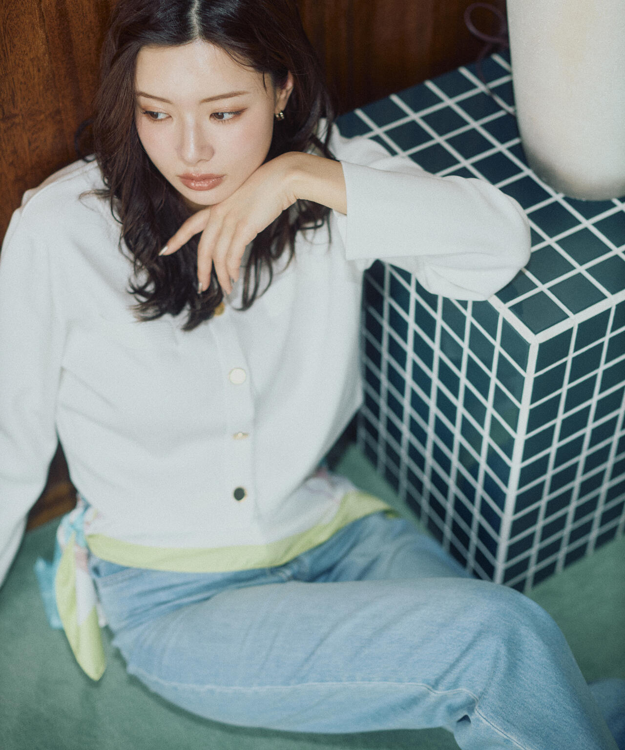 〈a/mie〉ソフトストレートデニム