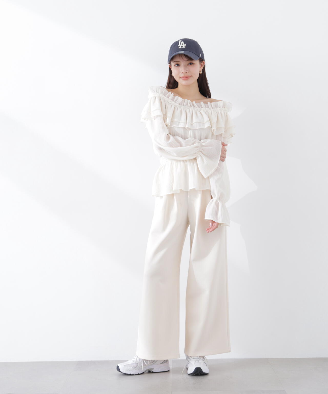 新品　mister it. ワイドパンツ ホワイト　フレアパンツ　リボン　日本製 a/mie〉カットイージーワイドパンツ | PROPORTION BODY DRESSING