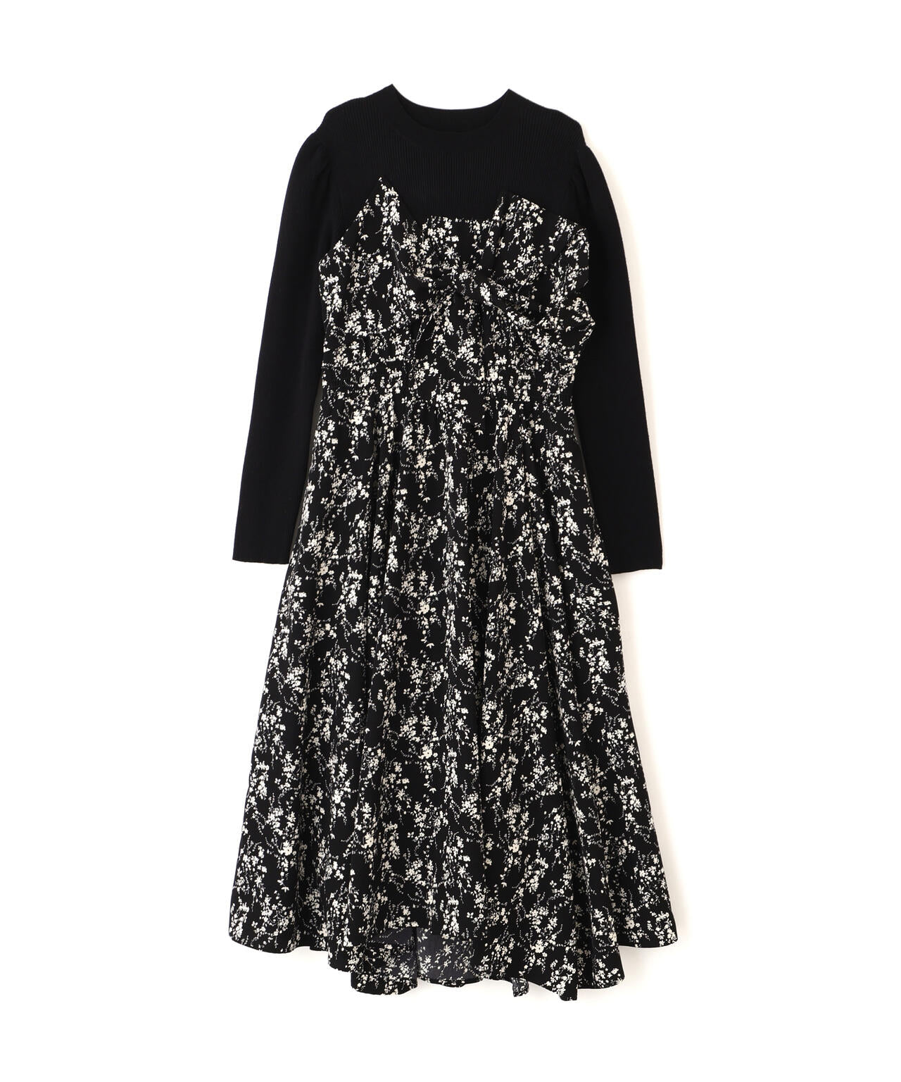 フロントリボン花柄ドッキングワンピース | PROPORTION BODY DRESSING