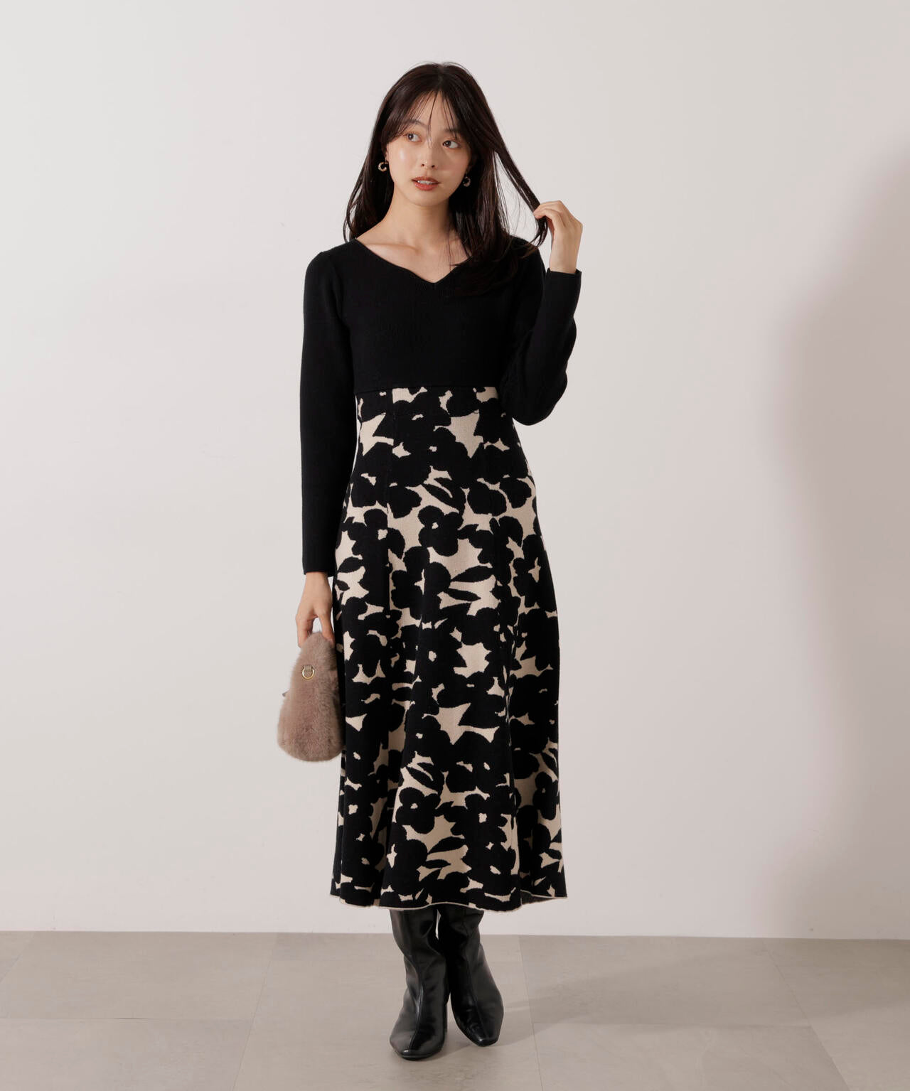 ジャガードフラワーニットワンピース | PROPORTION BODY DRESSING