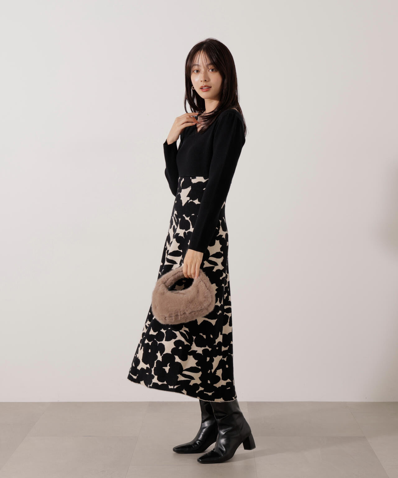 ジャガードフラワーニットワンピース | PROPORTION BODY DRESSING