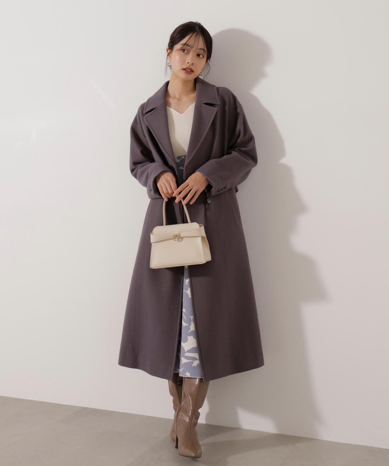 加藤栞さん着用】ジャガードフラワーニットワンピース | PROPORTION