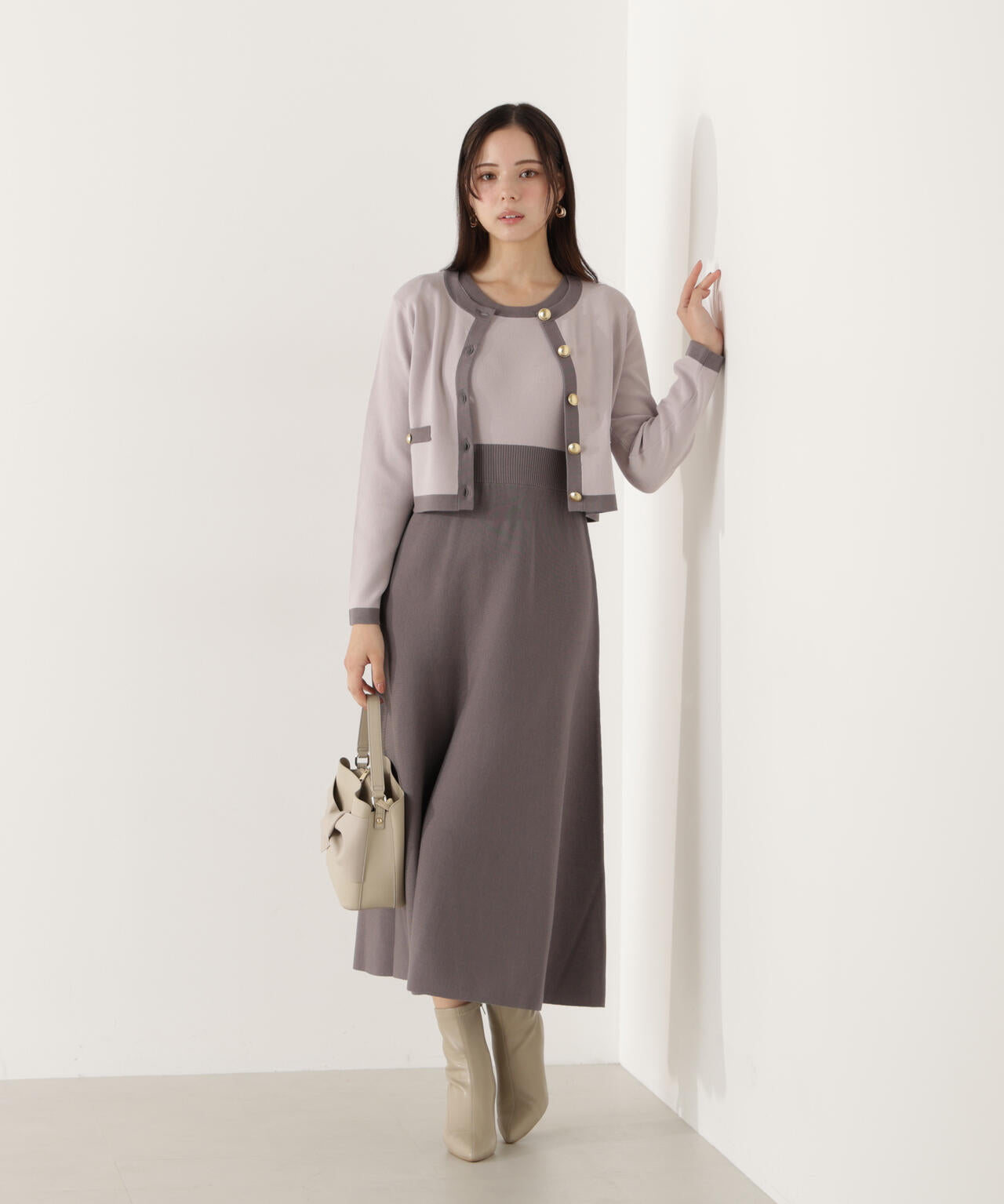 バイカラーカーデセットアップ | PROPORTION BODY DRESSING