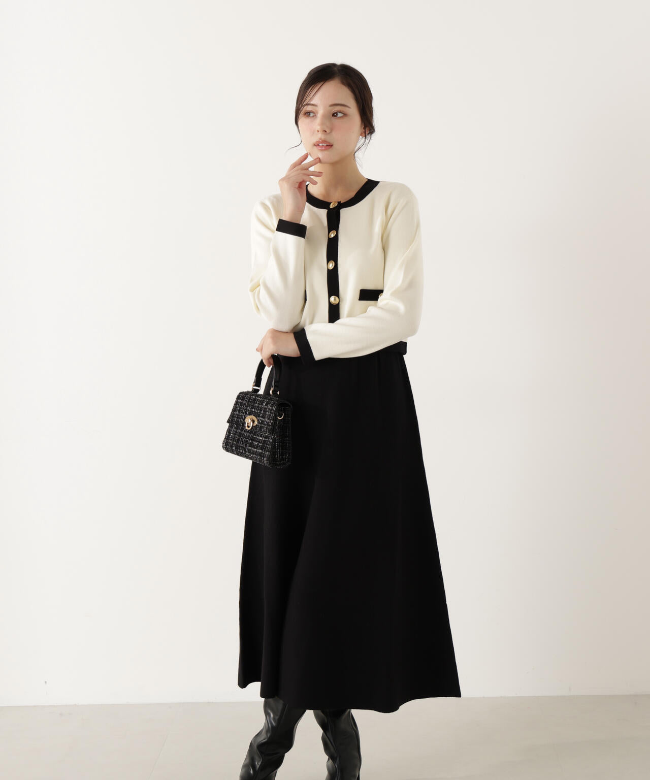 バイカラーカーデセットアップ | PROPORTION BODY DRESSING