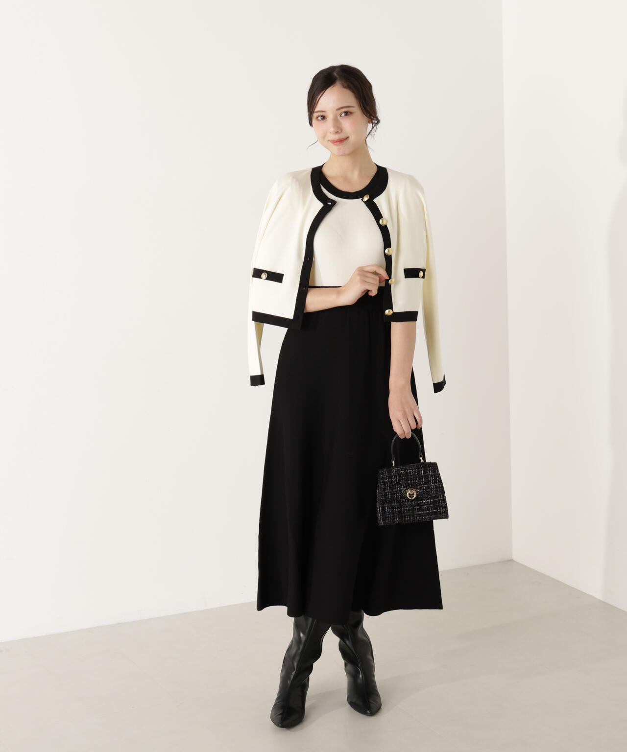 バイカラーカーデセットアップ | PROPORTION BODY DRESSING