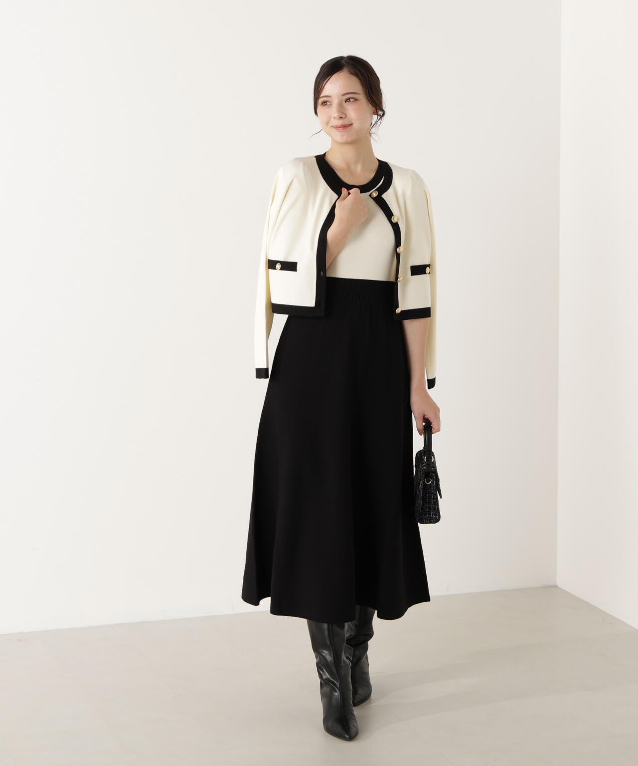 バイカラーカーデセットアップ | PROPORTION BODY DRESSING