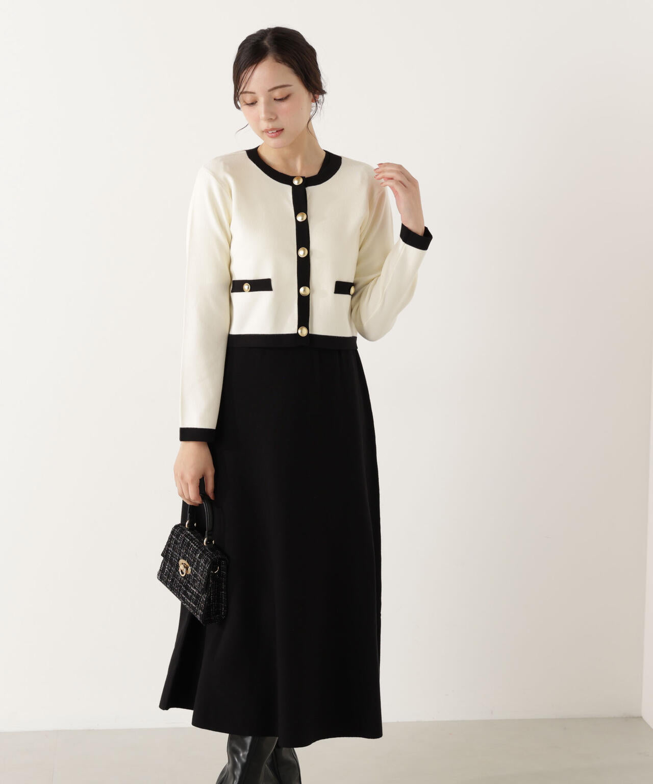 バイカラーカーデセットアップ | PROPORTION BODY DRESSING