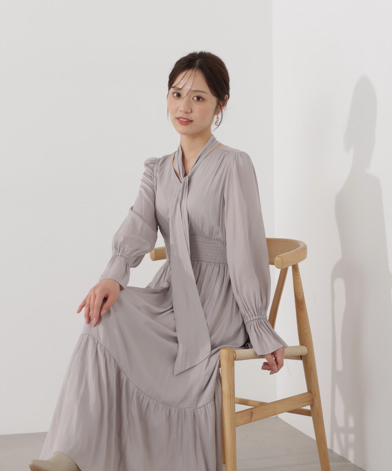 タイ付きギャザーワンピース | PROPORTION BODY DRESSING