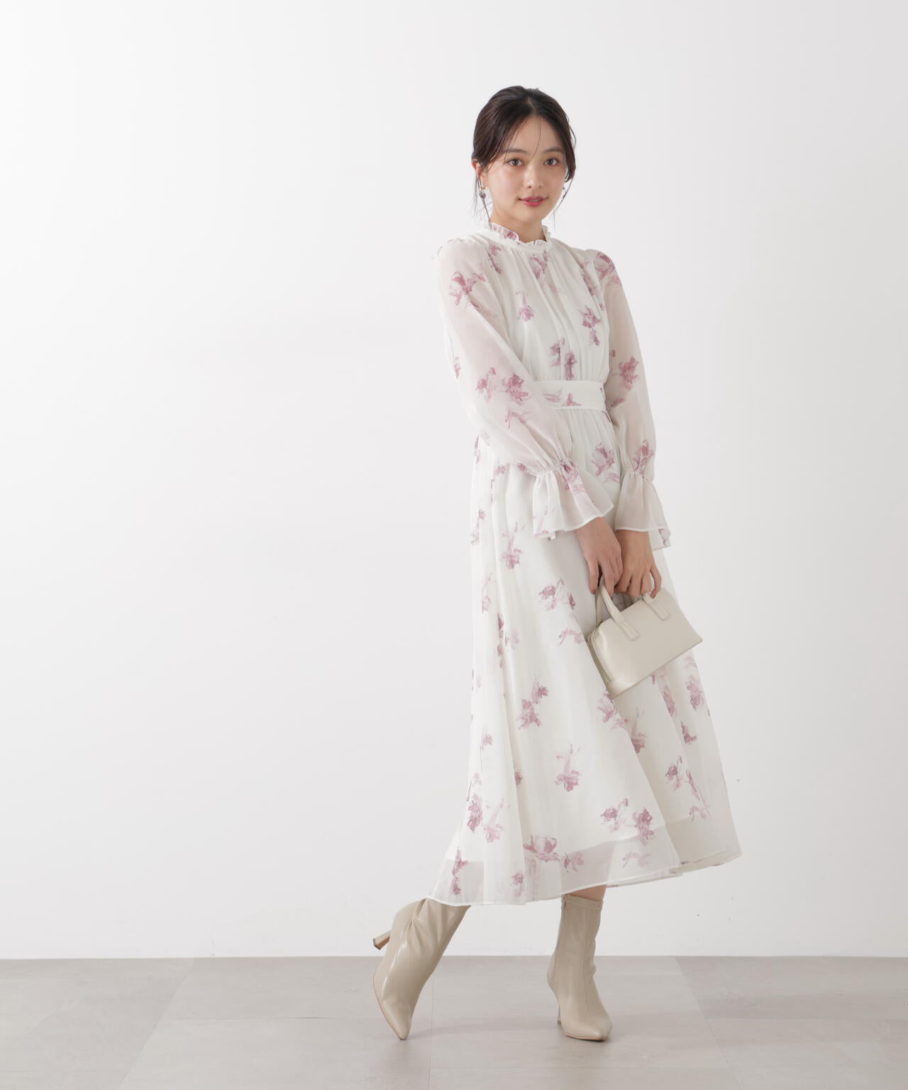 花柄プリントギャザーワンピース | PROPORTION BODY DRESSING