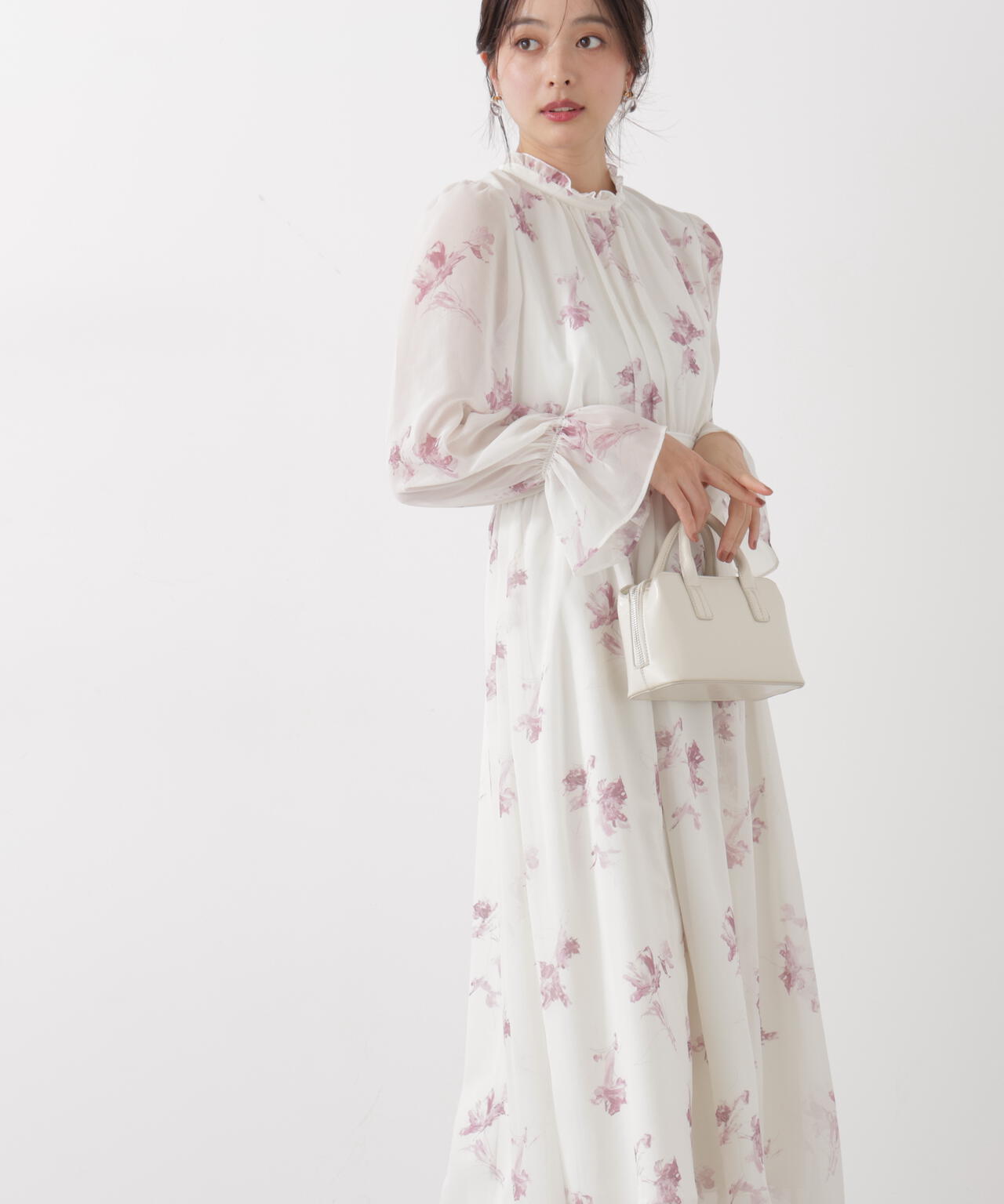 花柄プリントギャザーワンピース | PROPORTION BODY DRESSING