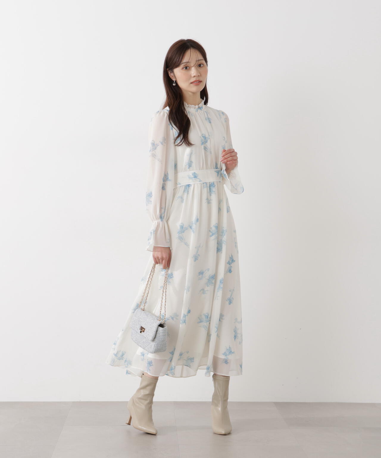 花柄プリントギャザーワンピース | PROPORTION BODY DRESSING