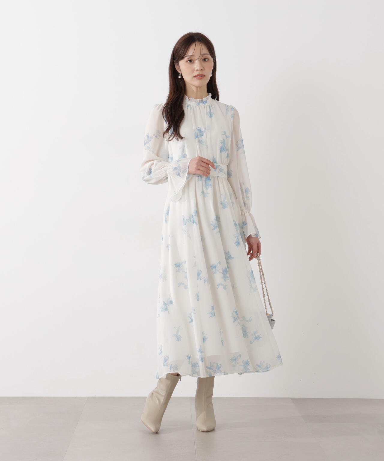 花柄プリントギャザーワンピース | PROPORTION BODY DRESSING