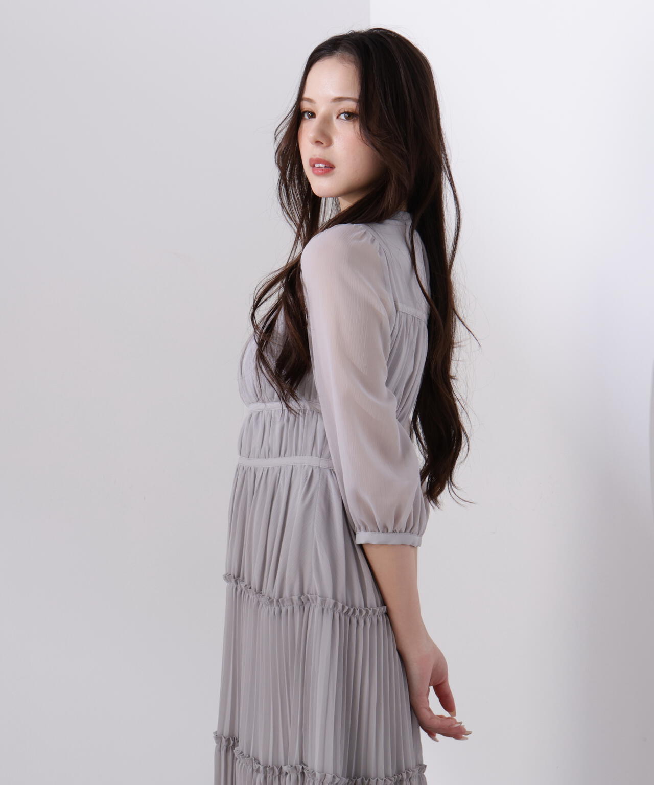 L＞プリーツロングワンピース | PROPORTION BODY DRESSING