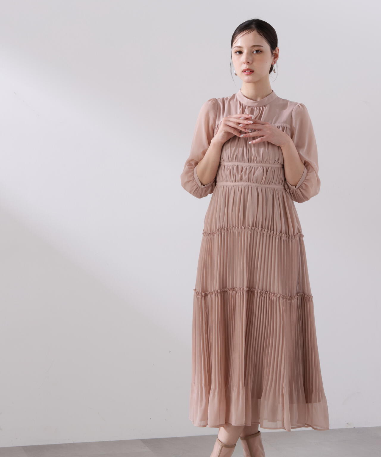 L＞プリーツロングワンピース | PROPORTION BODY DRESSING