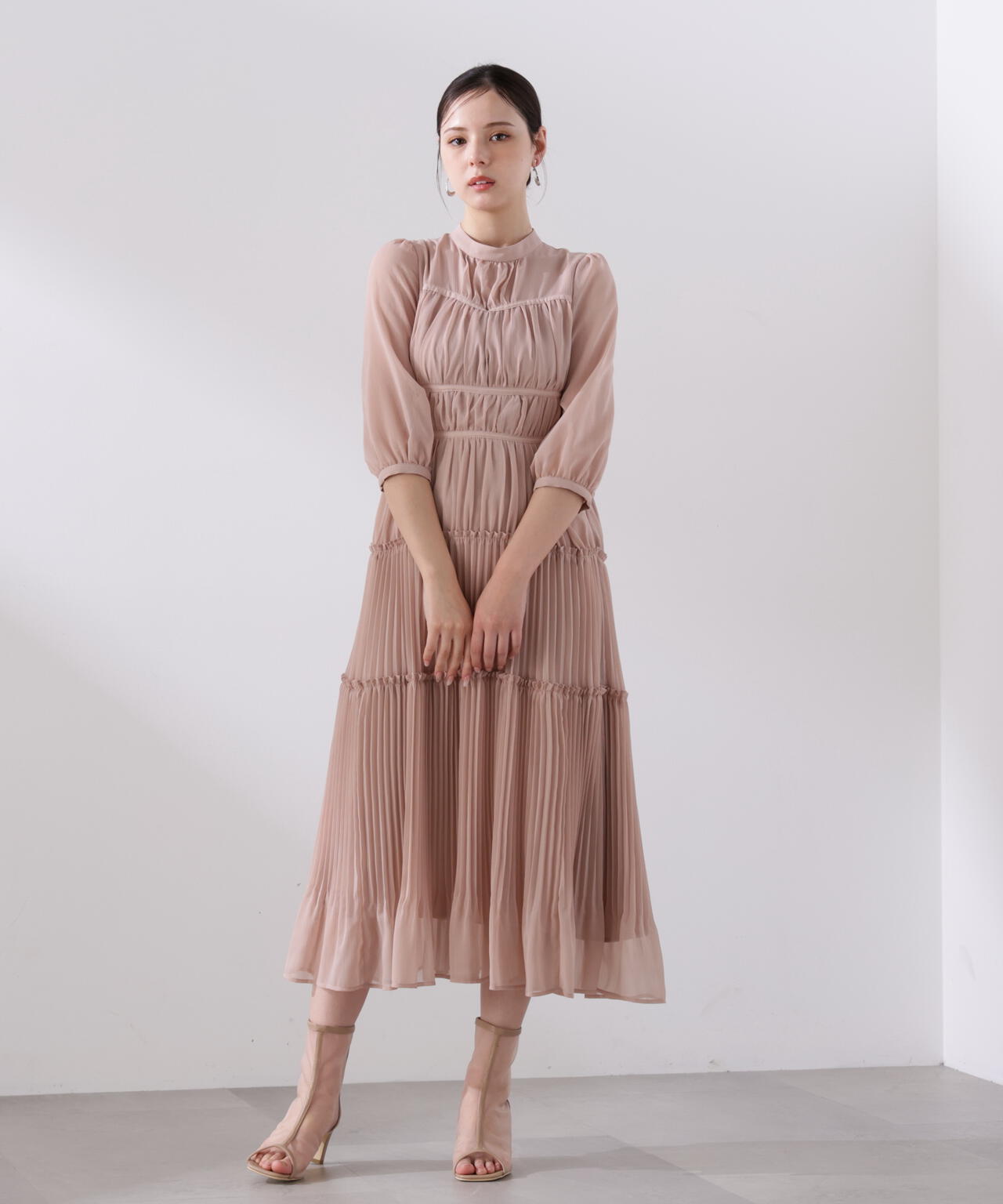 L＞プリーツロングワンピース | PROPORTION BODY DRESSING