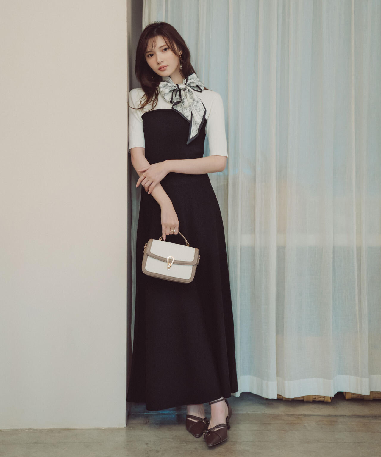 スカーフ付きニットワンピース | PROPORTION BODY DRESSING スカーフ付きニットワンピース | PROPORTION BODY DRESSING