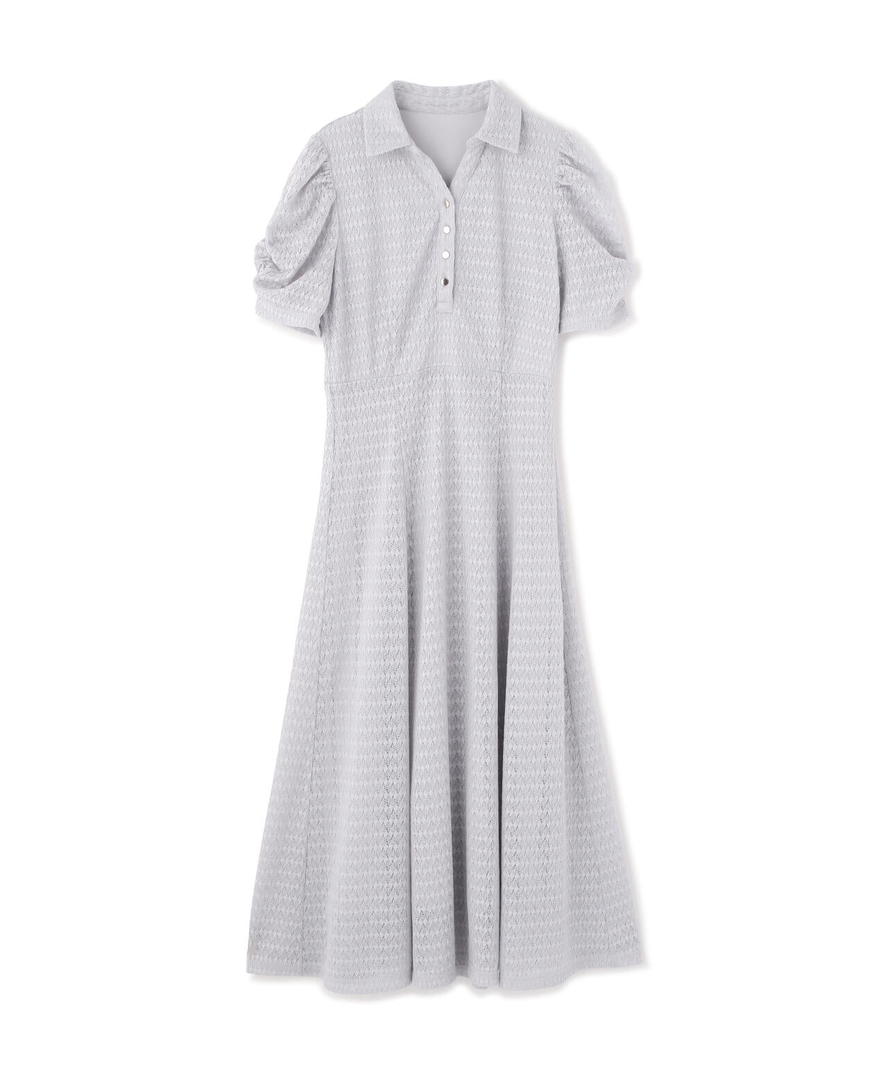 ストレッチレース襟付きワンピース