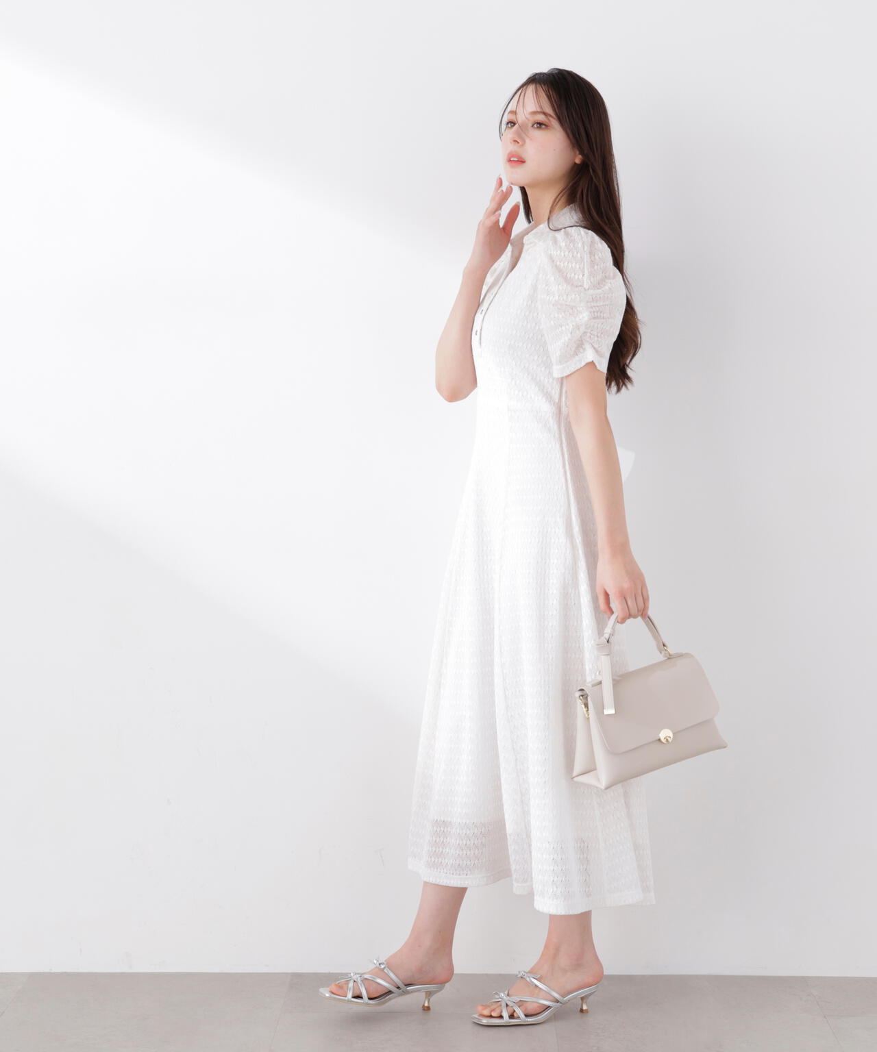 ストレッチレース襟付きワンピース | PROPORTION BODY DRESSING