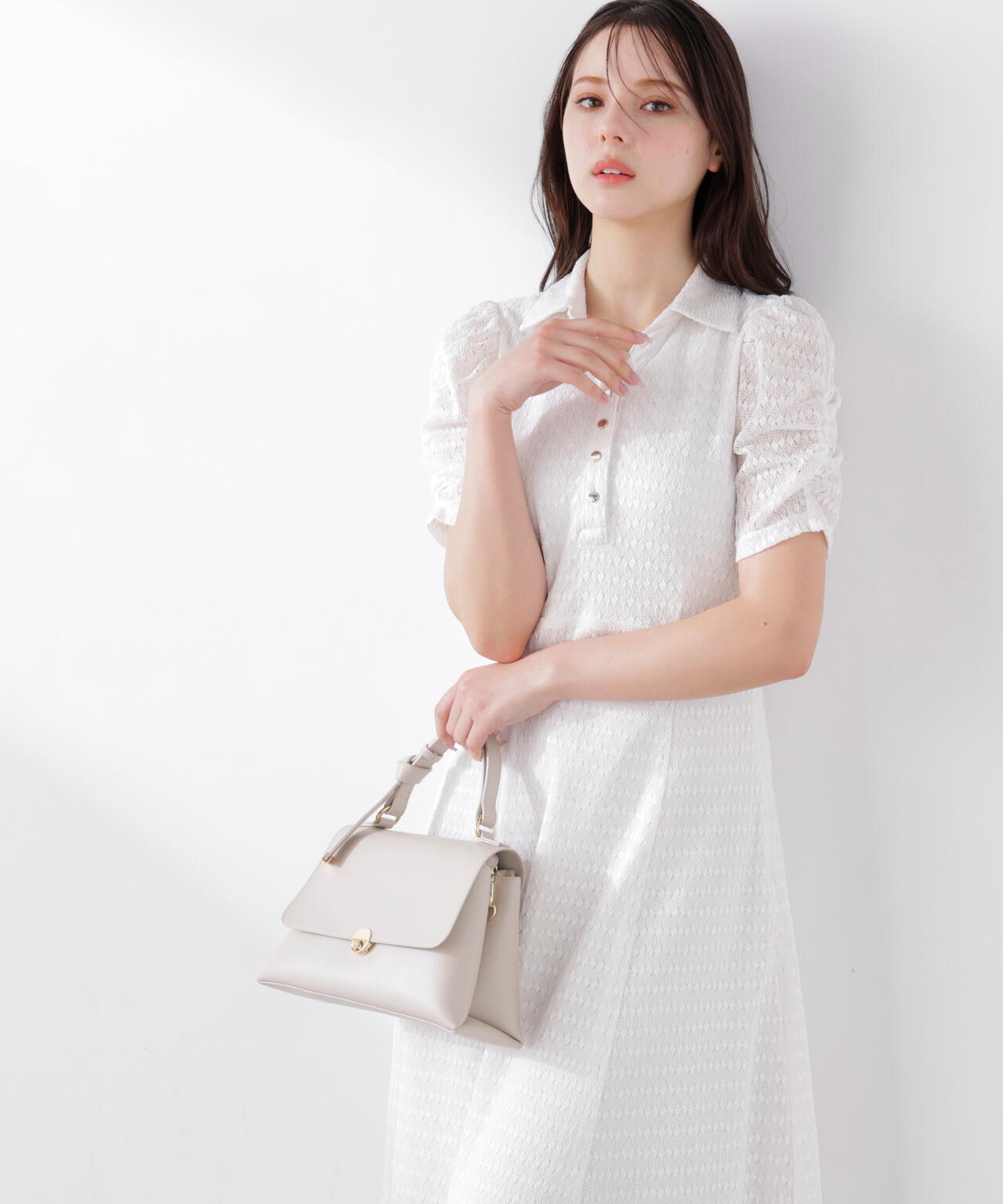 ストレッチレース襟付きワンピース | PROPORTION BODY DRESSING