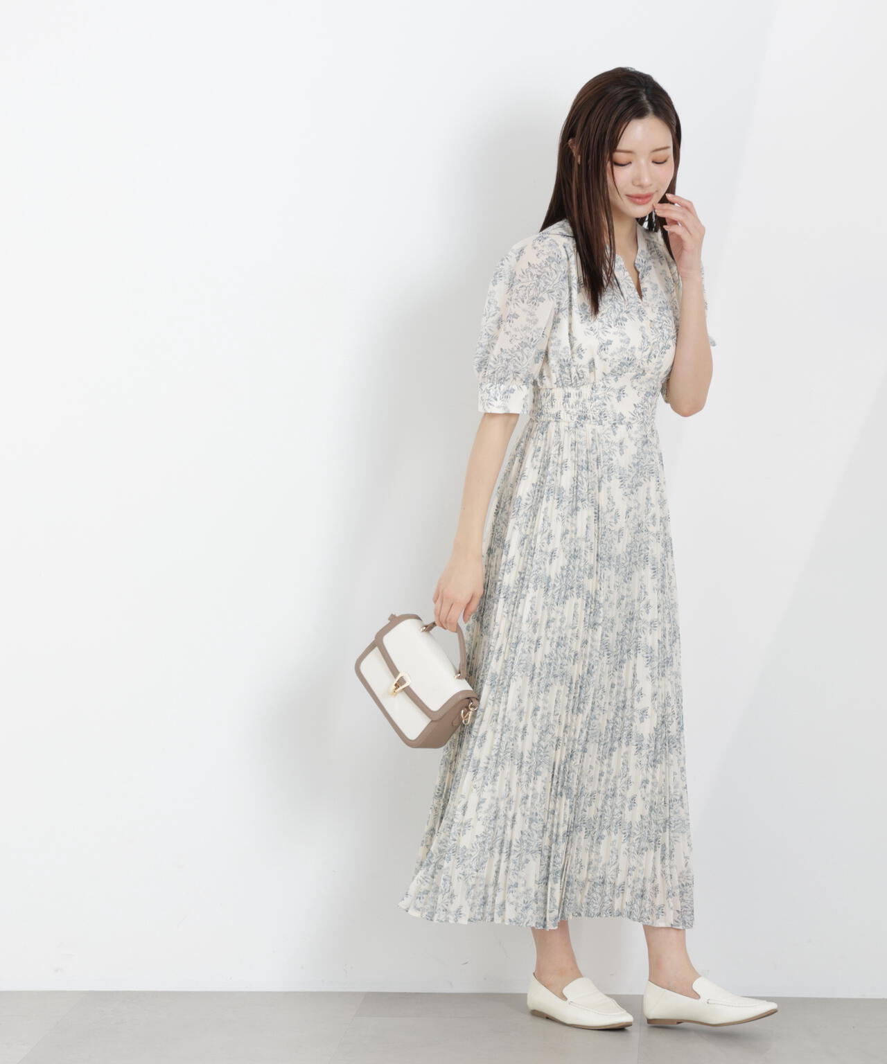 花柄プリーツワンピース【WEB・一部店舗限定】
