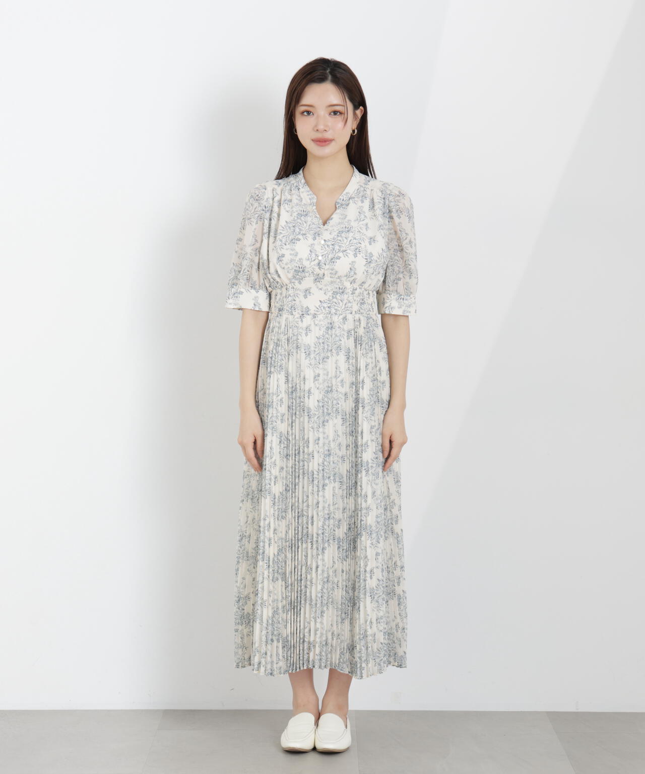 花柄プリーツワンピース【WEB・一部店舗限定】