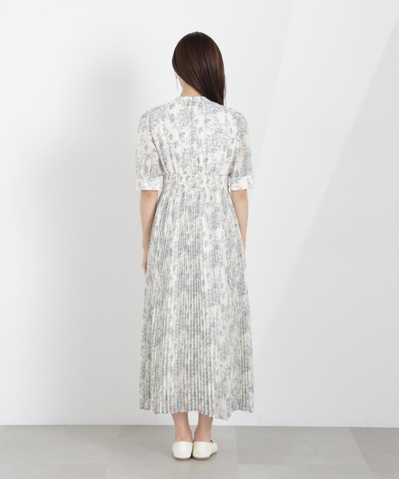 花柄プリーツワンピース【WEB・一部店舗限定】