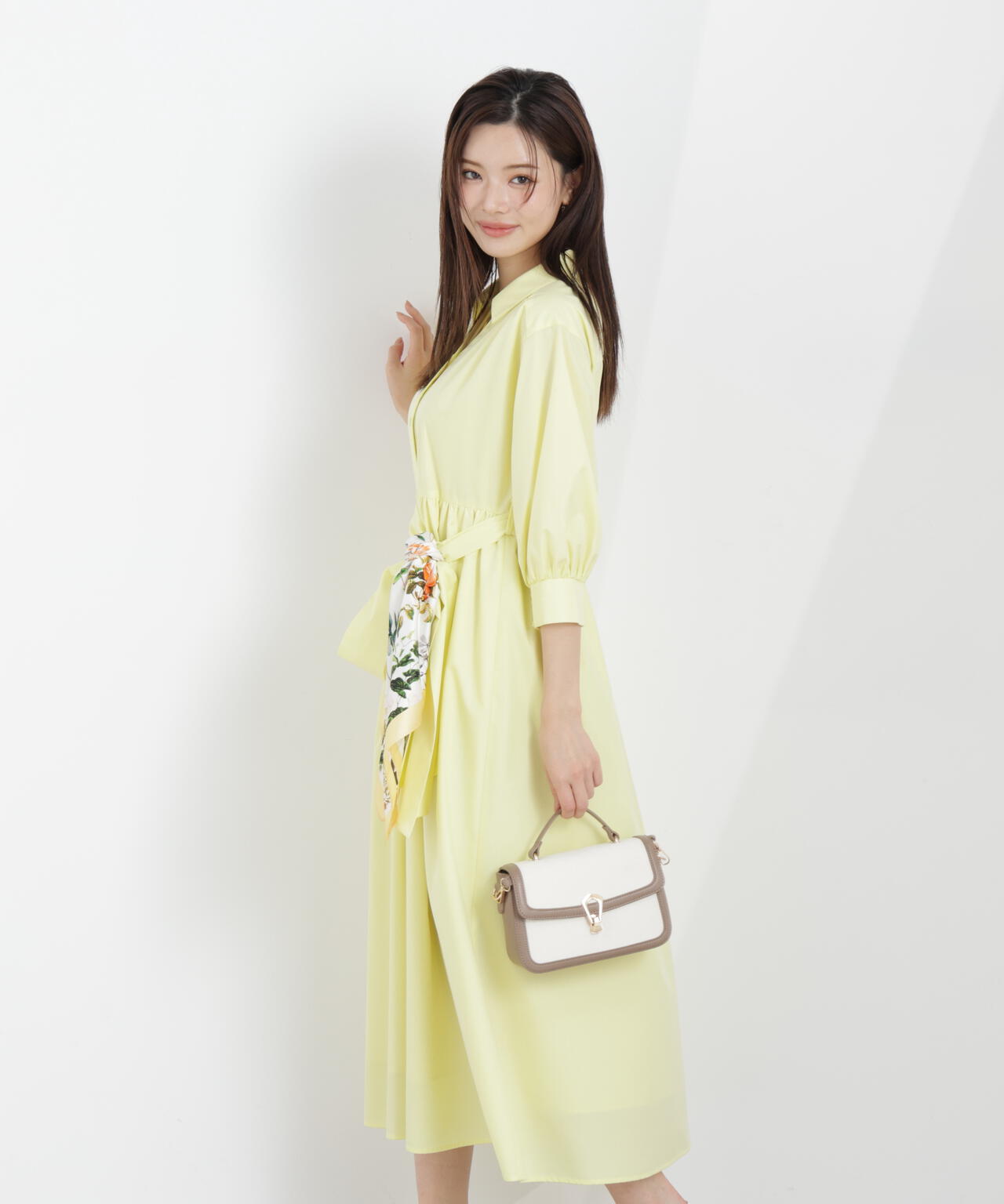 リボン付きシャツワンピース【WEB・一部店舗限定】