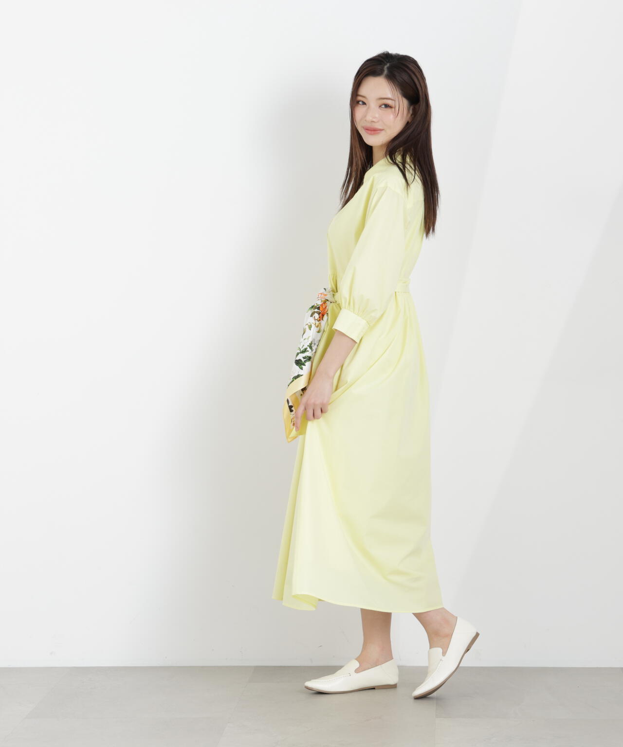 リボン付きシャツワンピース【WEB・一部店舗限定】