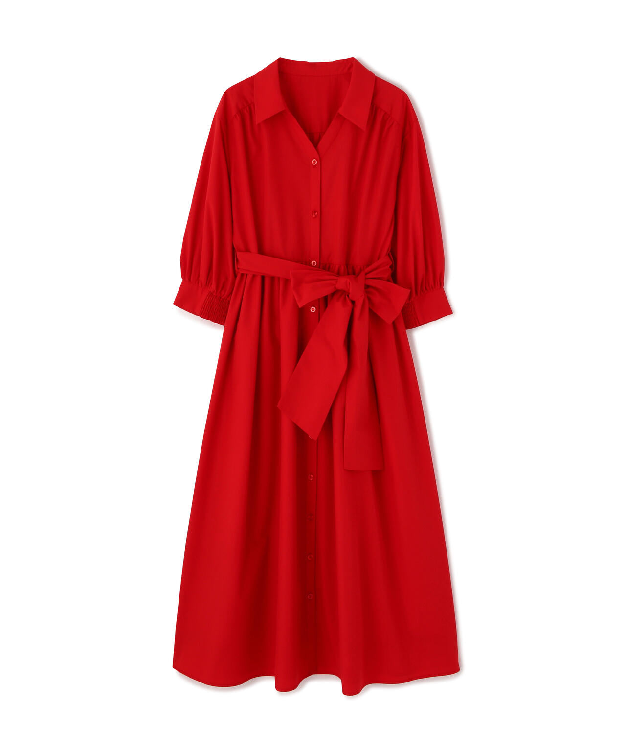 リボン付きシャツワンピース【WEB・一部店舗限定】