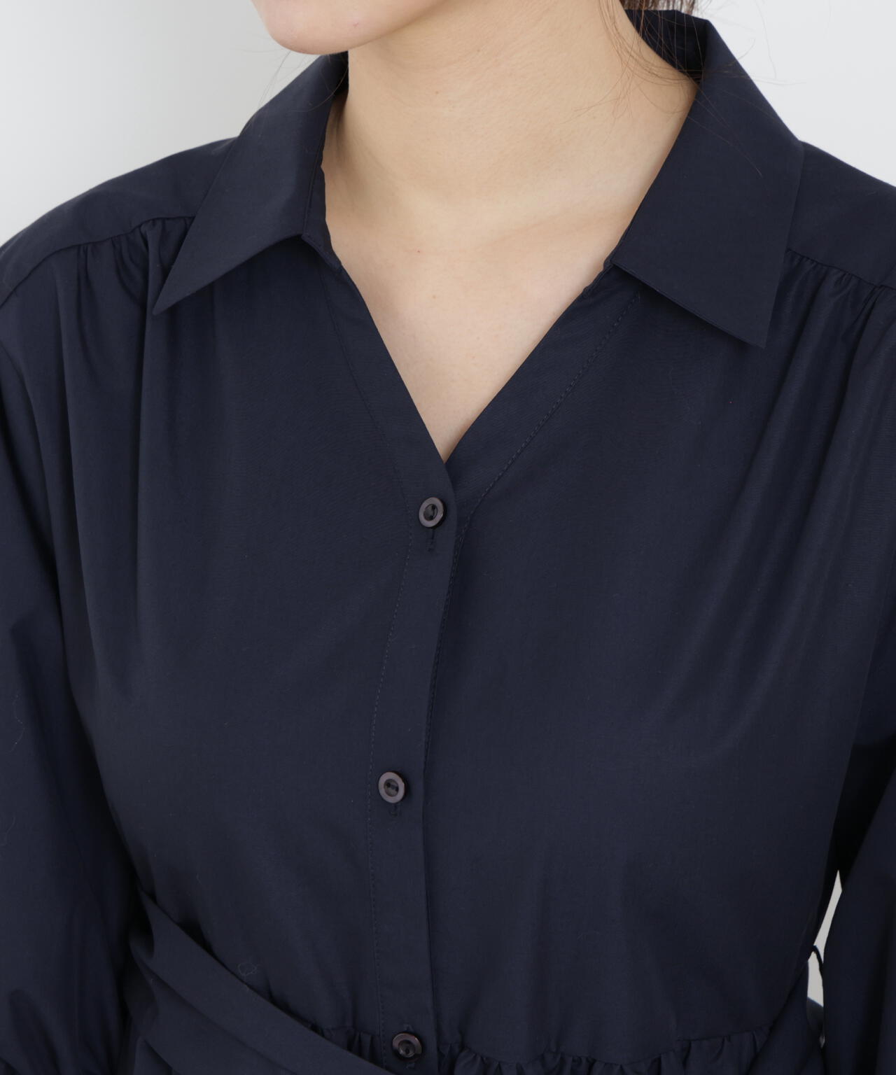 リボン付きシャツワンピース【WEB・一部店舗限定】