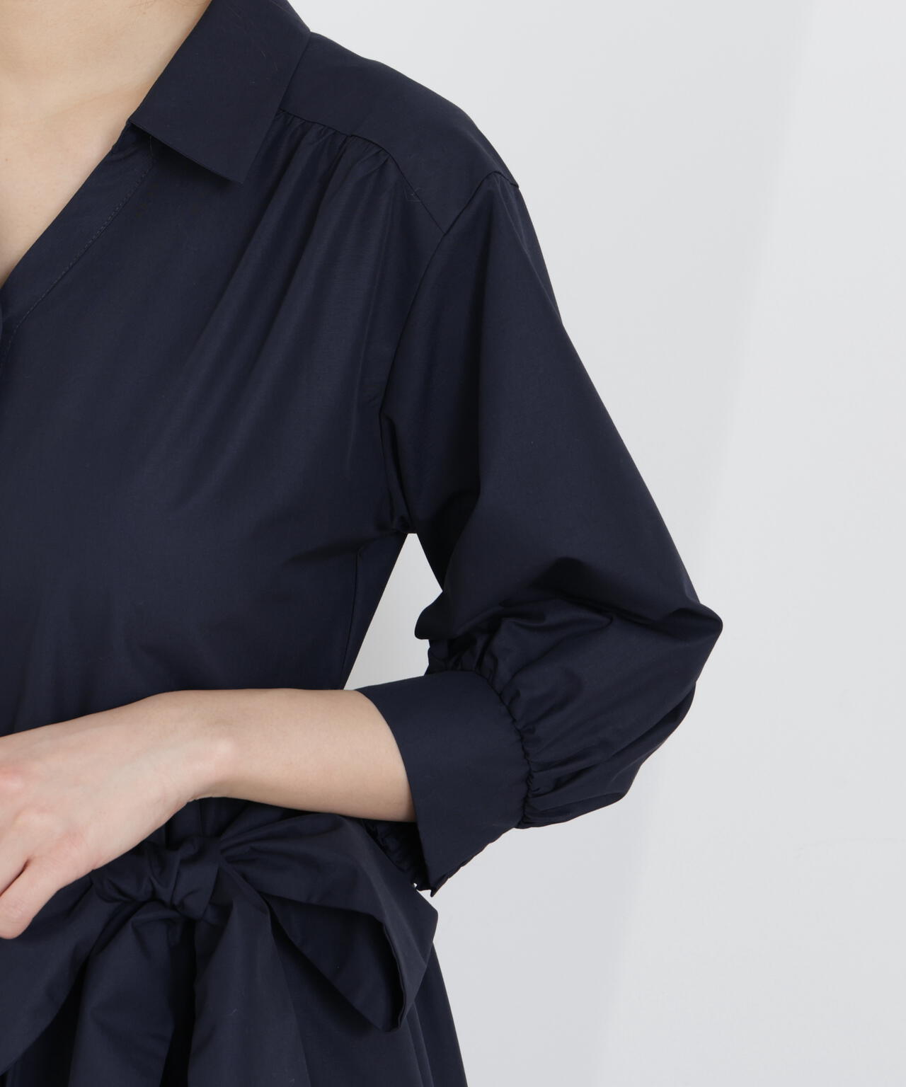 リボン付きシャツワンピース【WEB・一部店舗限定】