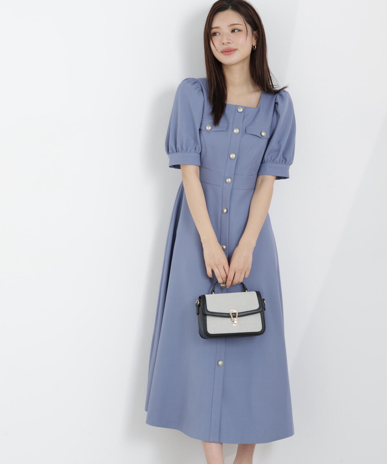 フロント釦ワンピース
