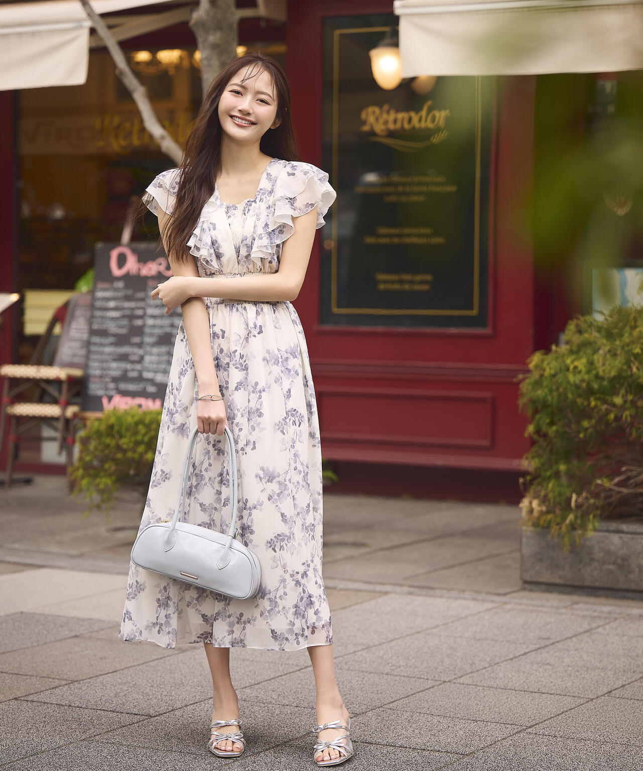 定価6万 REDValentino シルク 花柄 透け感 ミニワンピース ドレス RAN SERENE】ミニ/ドレス/ワンピース/グリーン/半袖/ツイード/フレア
