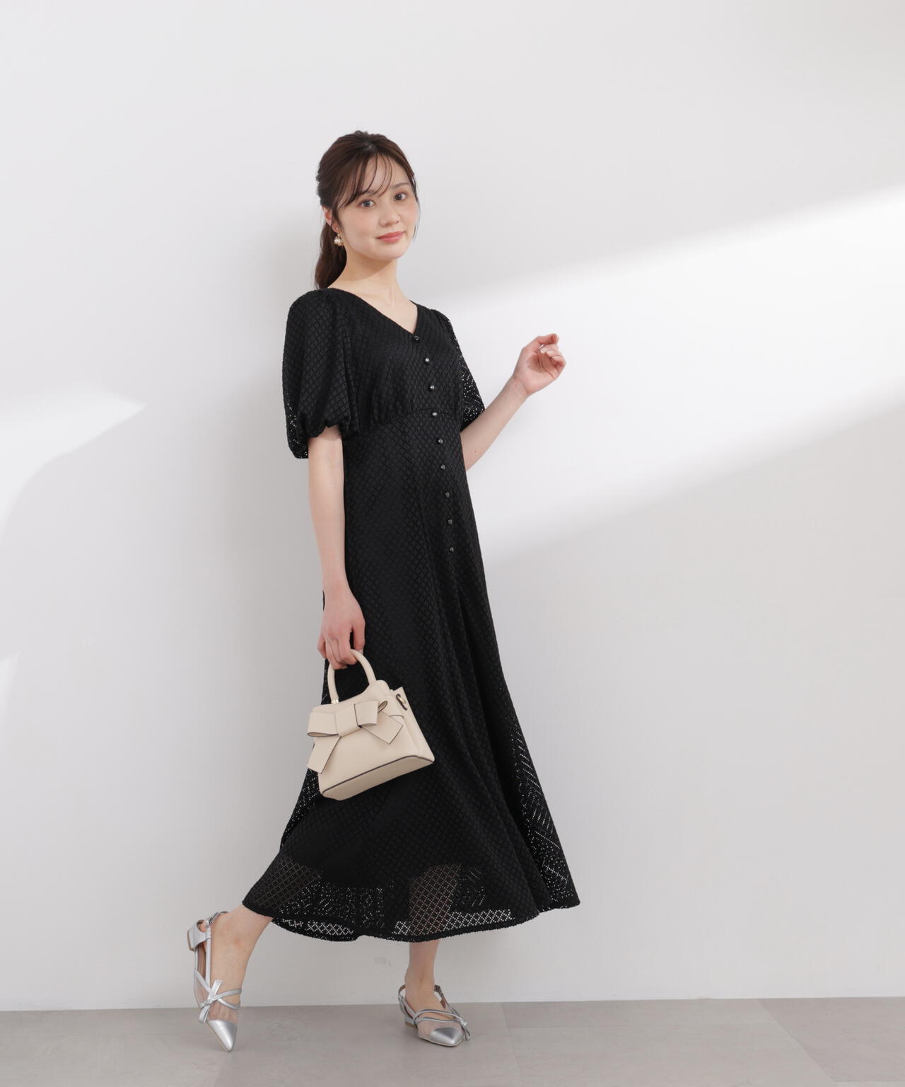 パフスリーブフロント釦ワンピース | PROPORTION BODY DRESSING パフスリーブフロント釦ワンピース | PROPORTION BODY DRESSING