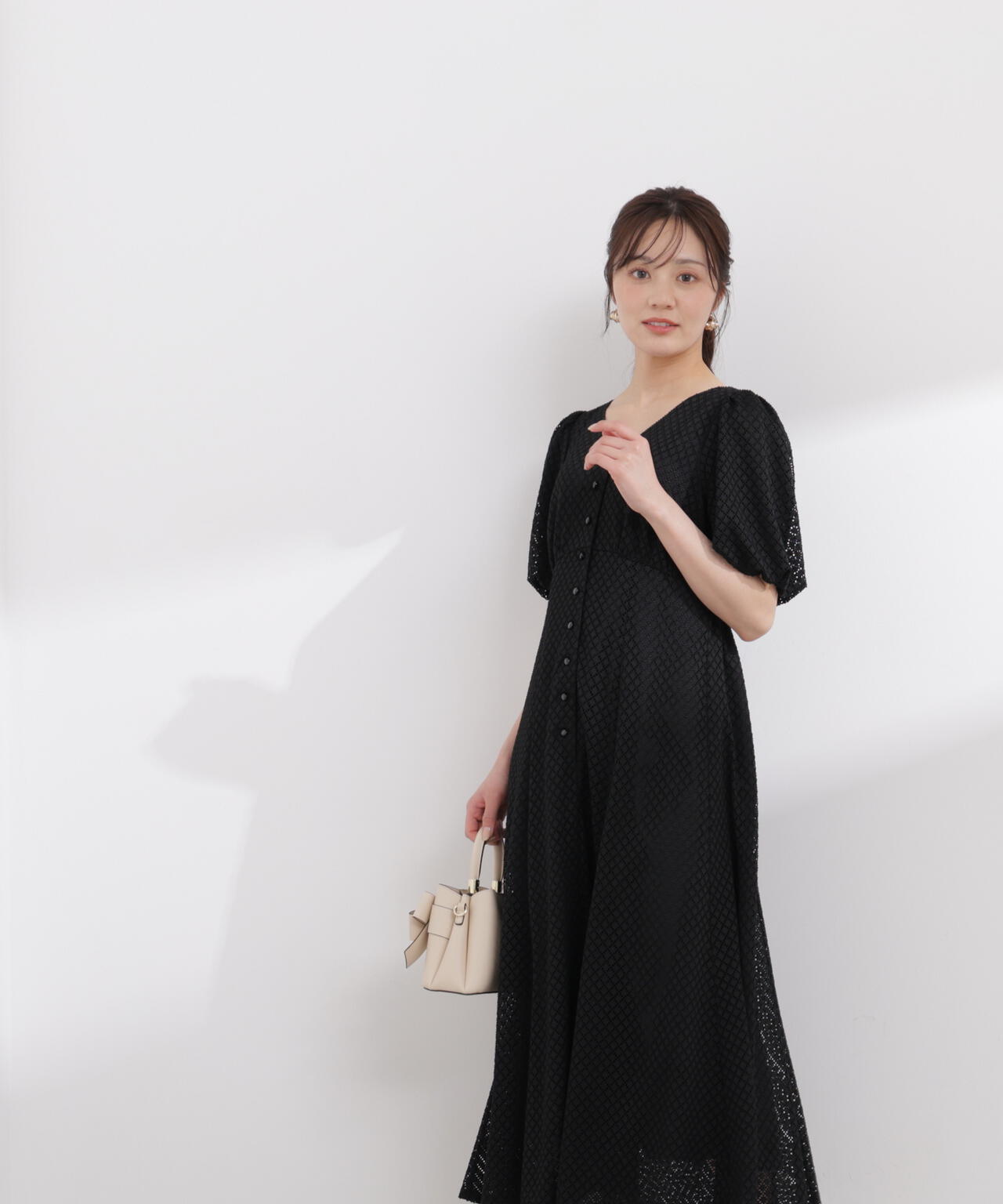パフスリーブフロント釦ワンピース | PROPORTION BODY DRESSING