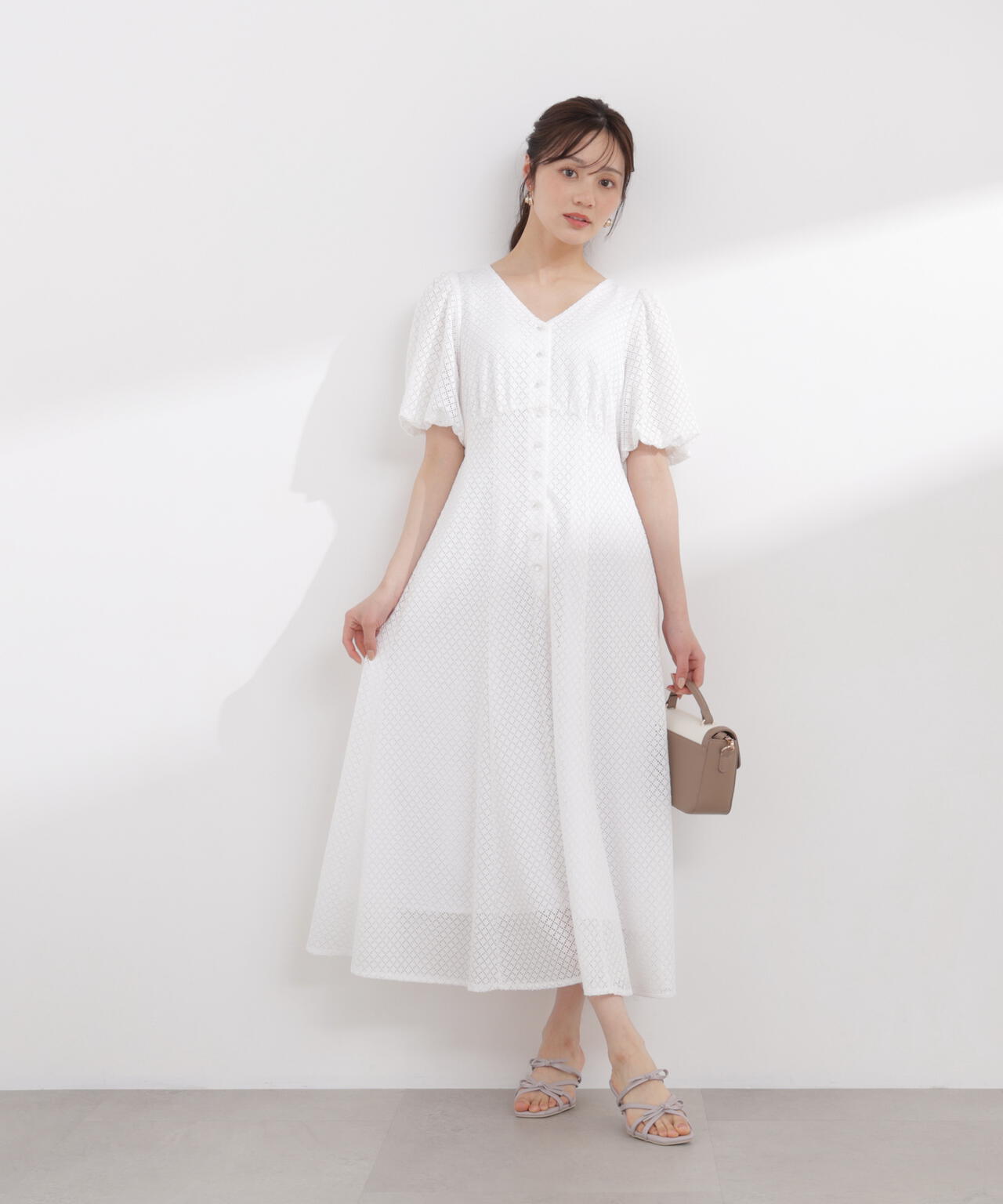 パフスリーブフロント釦ワンピース | PROPORTION BODY DRESSING