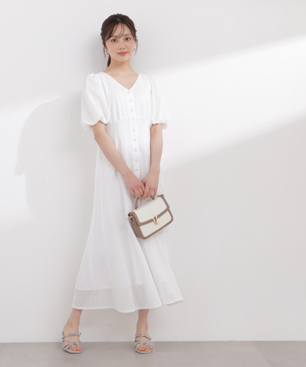 パフスリーブフロント釦ワンピース | PROPORTION BODY DRESSING