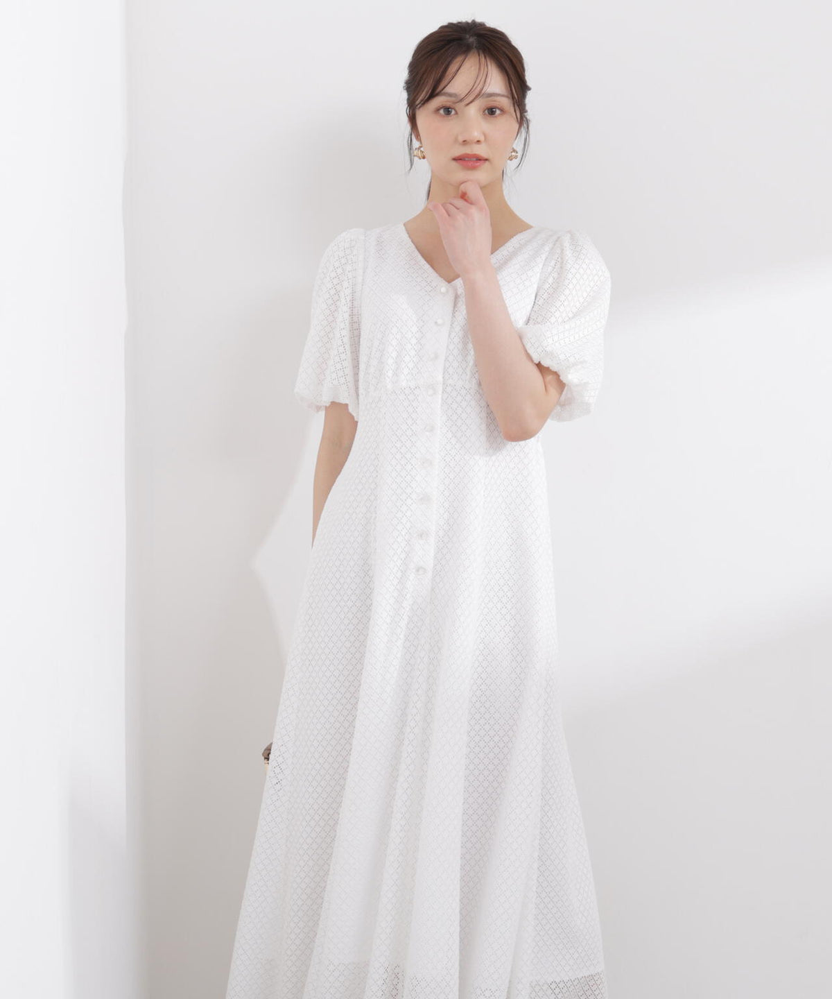 パフスリーブフロント釦ワンピース | PROPORTION BODY DRESSING 