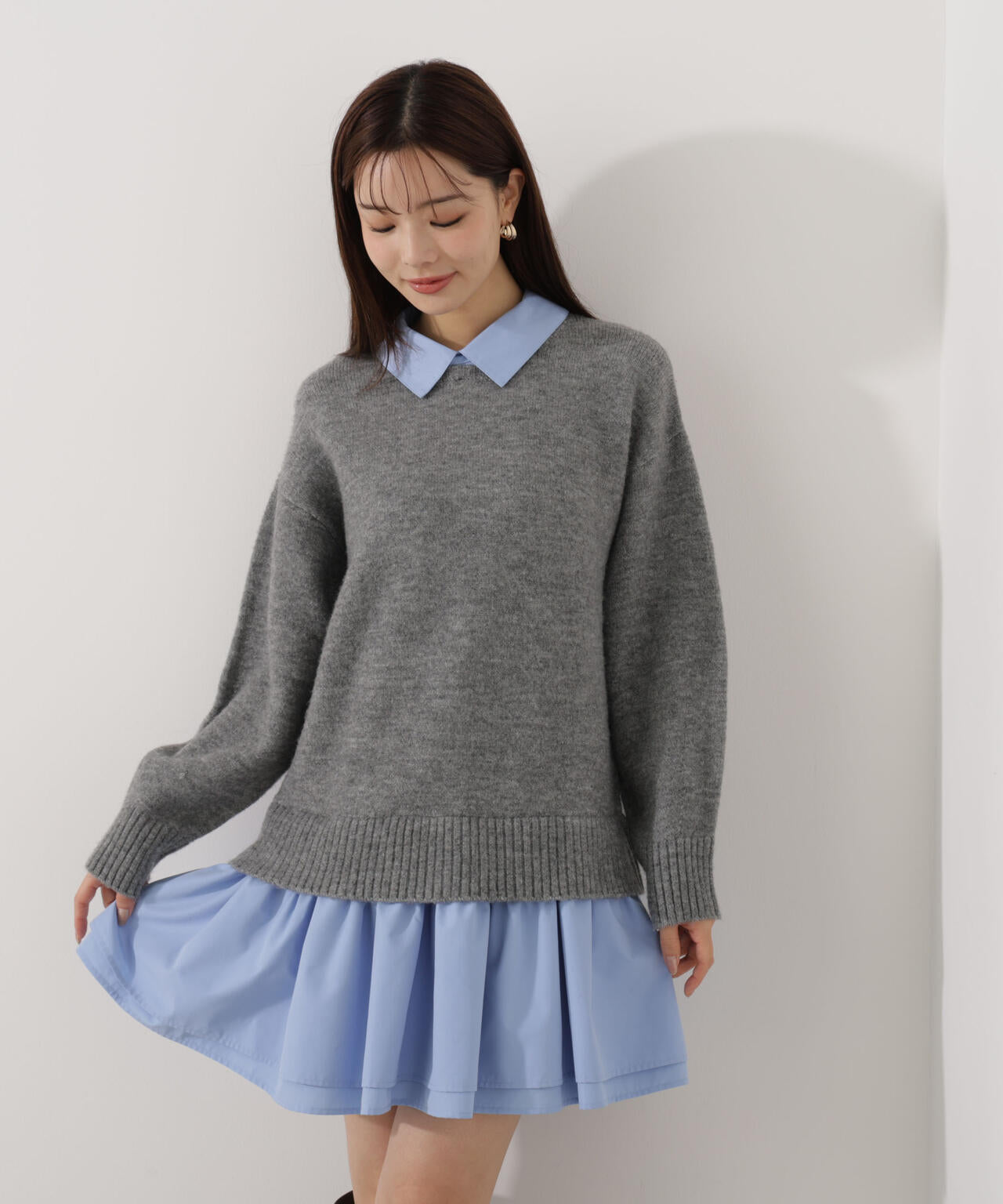 加藤栞さん着用】《EDIT COLOGNE》レイヤードミニワンピース