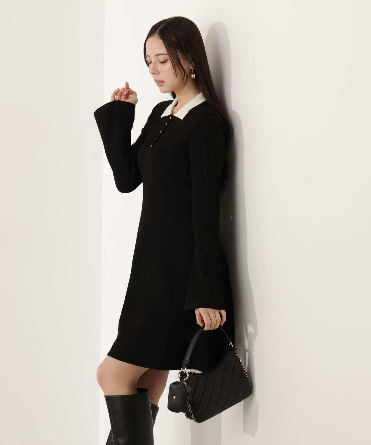 EDIT COLOGNE》ポロミニニットワンピース | PROPORTION BODY DRESSING