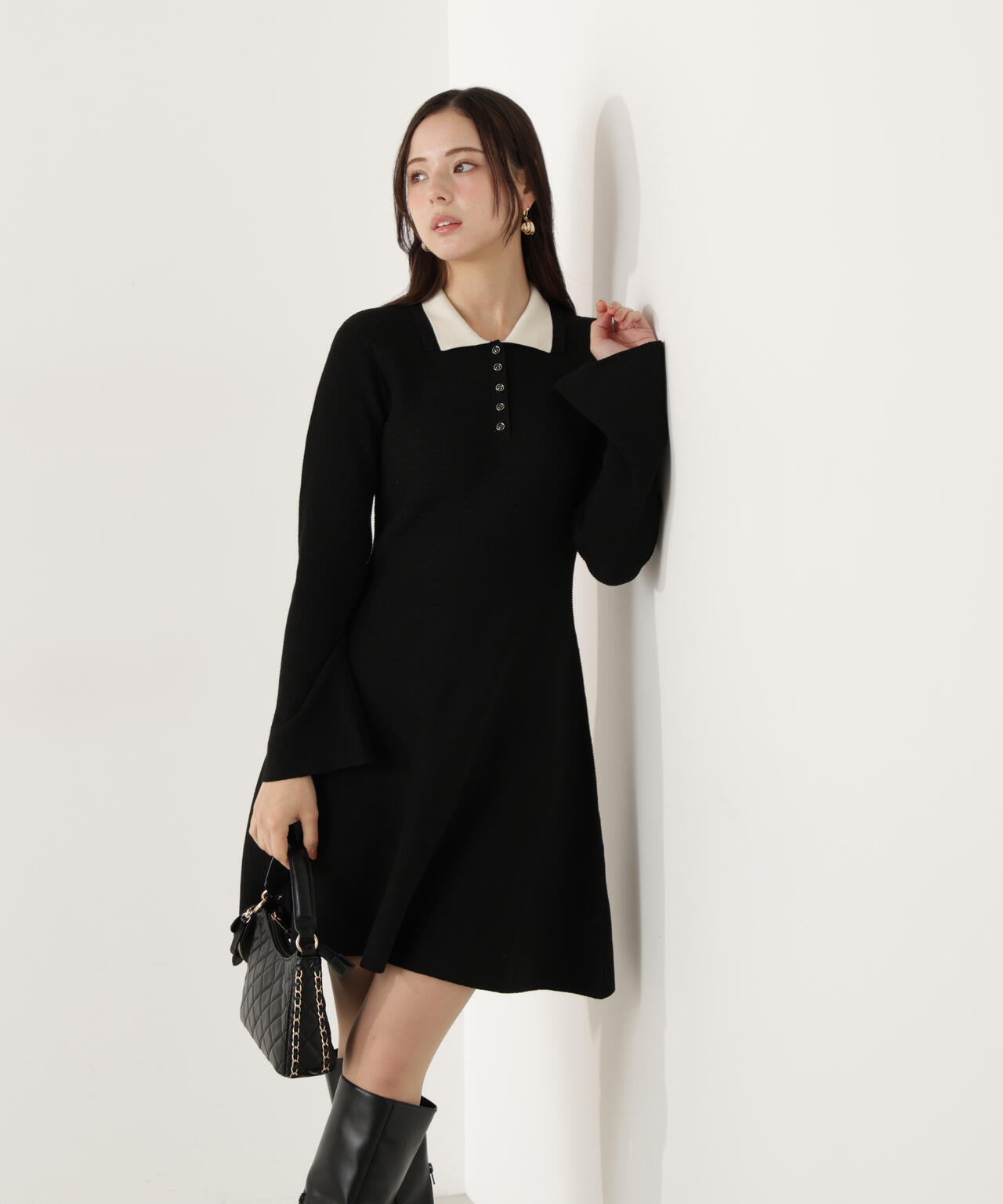 《EDIT COLOGNE》ポロミニニットワンピース