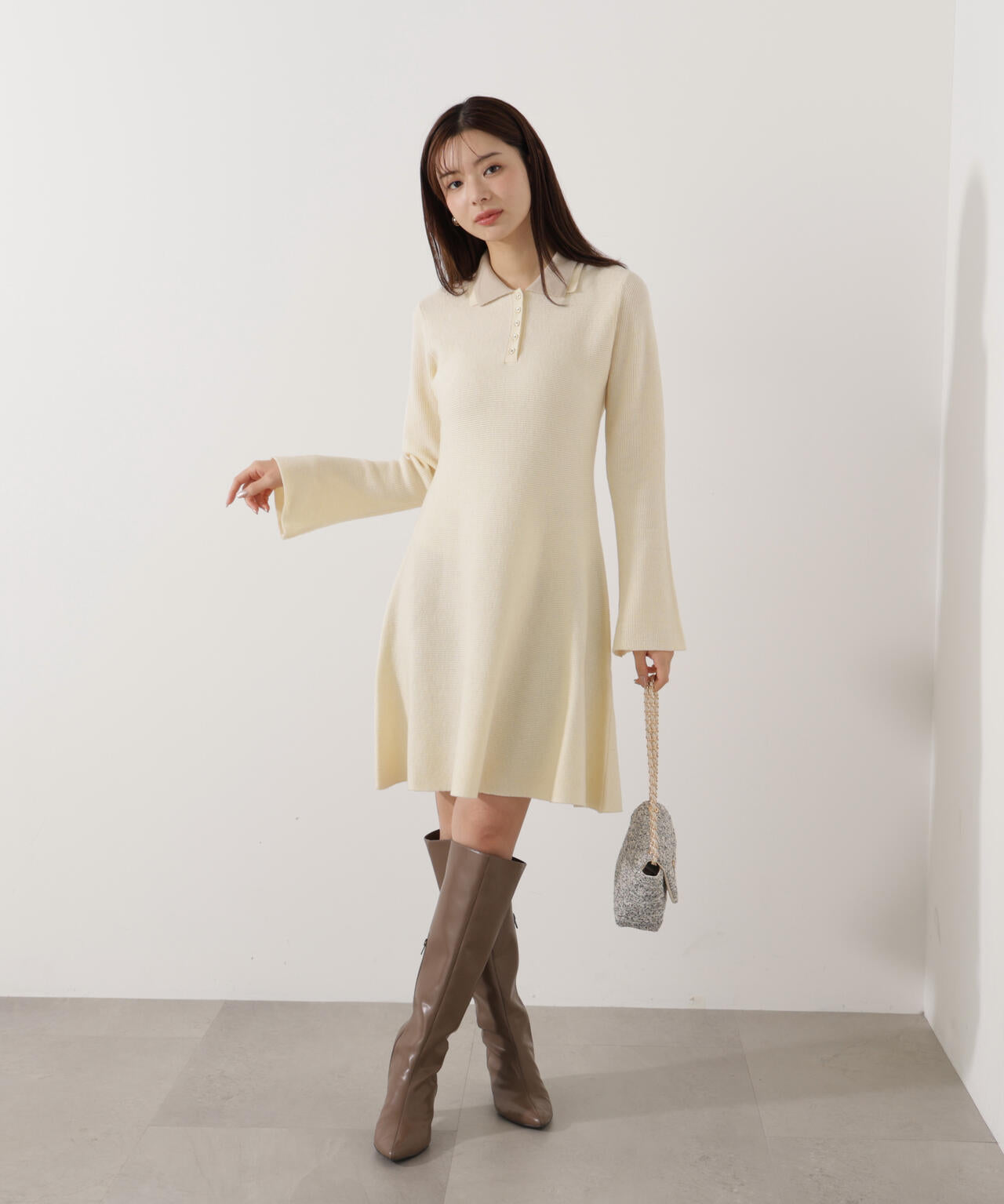 EDIT COLOGNE》ポロミニニットワンピース | PROPORTION BODY DRESSING